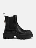 PAZZION, Natalya Leather Ankle Boots, Black