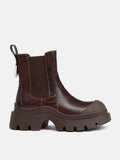 PAZZION, Natalya Leather Ankle Boots, Brown