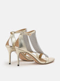 PAZZION, Orion Diamante Embellished Strappy Heels, Gold