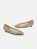 PAZZION, Pavienne Crystal Woven Flats, Almond