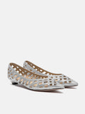 PAZZION, Pavienne Crystal Woven Flats, Silver
