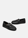 PAZZION, Perevelle Leather Loafers, Black