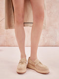 PAZZION, Phoenix Knot Detail Suede Espadrille Wedges, Almond