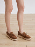 PAZZION, Phoenix Knot Detail Suede Espadrille Wedges, Brown