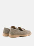 PAZZION, Phoenix Knot Detail Suede Loafers, Khaki
