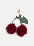 PAZZION, Pom Pom Cherry Keychain, Wine