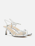 PAZZION, Quinella Crystal Embellished Sandal Heels, Silver