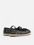 PAZZION, Rayna Crystal Embellished Espadrilles Flats, Black