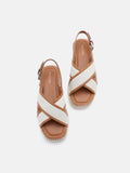 PAZZION, Riva Cross-Strap Espadrille Sandals, Brown