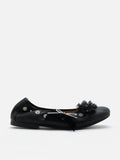 PAZZION, Rolene Clip-Stud Charmed Flats, Black