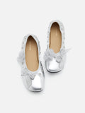 PAZZION, Rolene Clip-Stud Charmed Flats, Silver