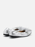 PAZZION, Rolene Clip-Stud Charmed Flats, Silver