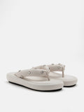 PAZZION, Rosie Diamante Embellished Platform Sandals, Beige