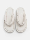 PAZZION, Rosie Diamante Embellished Platform Sandals, Beige
