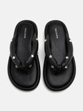 PAZZION, Rosie Diamante Embellished Platform Sandals, Black