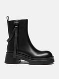 PAZZION, Rota Leather Ankle Boots, Black