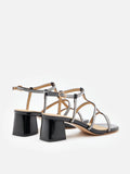 PAZZION, Rumi Crystal Embellished Strappy Sandal Heels, Black