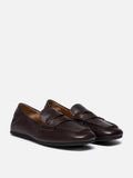 PAZZION, Rylianne Leather Penny Loafers, Darkbrown