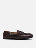 PAZZION, Rylianne Leather Penny Loafers, Darkbrown