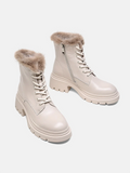 PAZZION, Scarlett Fur Boots, Beige