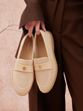 PAZZION, Searra Accented Flyknit Loafers, Almond