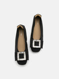 PAZZION, Selma Buckle Round-Toe Flats, Black