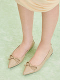 PAZZION, Serena Braided Bow Foldable Flats, Khaki