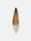 PAZZION, Sigrid Diamante Embellished Pointed Heels, Silver