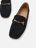 PAZZION, Simone Suede Bit Loafers, Black