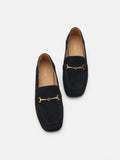PAZZION, Simone Suede Bit Loafers, Black