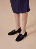 PAZZION, Simone Suede Bit Loafers, Black