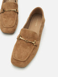 PAZZION, Simone Suede Bit Loafers, Camel