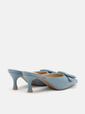 PAZZION, Solada Pointed Buckle Mule Heels, Blue