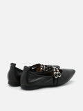 PAZZION, Sydney Studded Double Strap Flats, Black