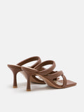 PAZZION, Taliha Cross Strappy Heels, Brown