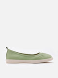 PAZZION, Tammy Ruched Round Toe Slip on, Green