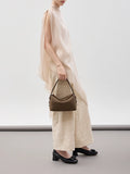 PAZZION, Thanee Slouchy Chained Leather Shoulder Bag, Brown