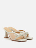 PAZZION, Uira Mesh Bow Mule Heels, Beige