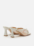 PAZZION, Uira Mesh Bow Mule Heels, Beige