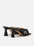 PAZZION, Uira Mesh Bow Mule Heels, Black