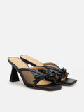 PAZZION, Uira Mesh Bow Mule Heels, Black