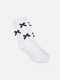 PAZZION, Vesper Ribbon Bow Socks, White