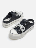 PAZZION, Wilhelmina Slip-on Pearl Bow Sneakers, Black