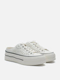 PAZZION, Wilhelmina Slip-on Pearl Bow Sneakers, White