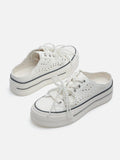 PAZZION, Wilhelmina Slip-on Pearl Bow Sneakers, White