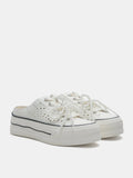 PAZZION, Wilhelmina Slip-on Pearl Bow Sneakers, White
