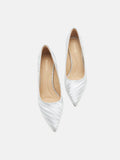 PAZZION, Zephyra Glitter Pointed Toe Heels, Silver