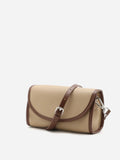 PAZZION, Zilla Leather Flap Bag, Almond