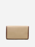 PAZZION, Zilla Leather Flap Bag, Almond