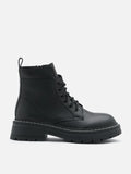 PAZZION, Zuri Leather Ankle Boots, Black